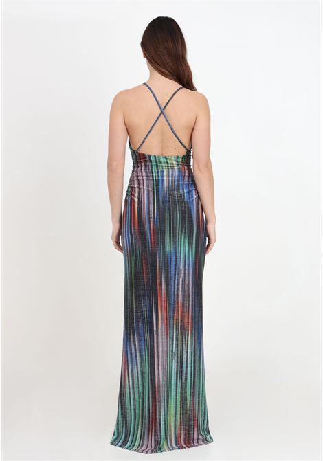 Long multicolor lurex print women's dress JUST CAVALLI | 76PAO932JS252MS3